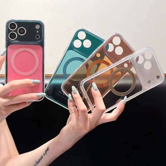 ツートン カラークリア Magnet内蔵 iPhoneケース｜淡色ニュアンス・透明感 #261258
