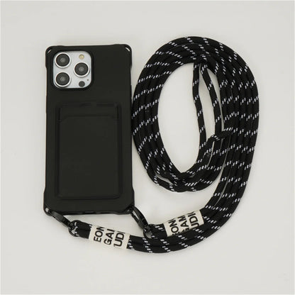 【ネオンストラップカード】カードポケット×ショルダーストラップ スマホケース｜iPhone対応 #240805