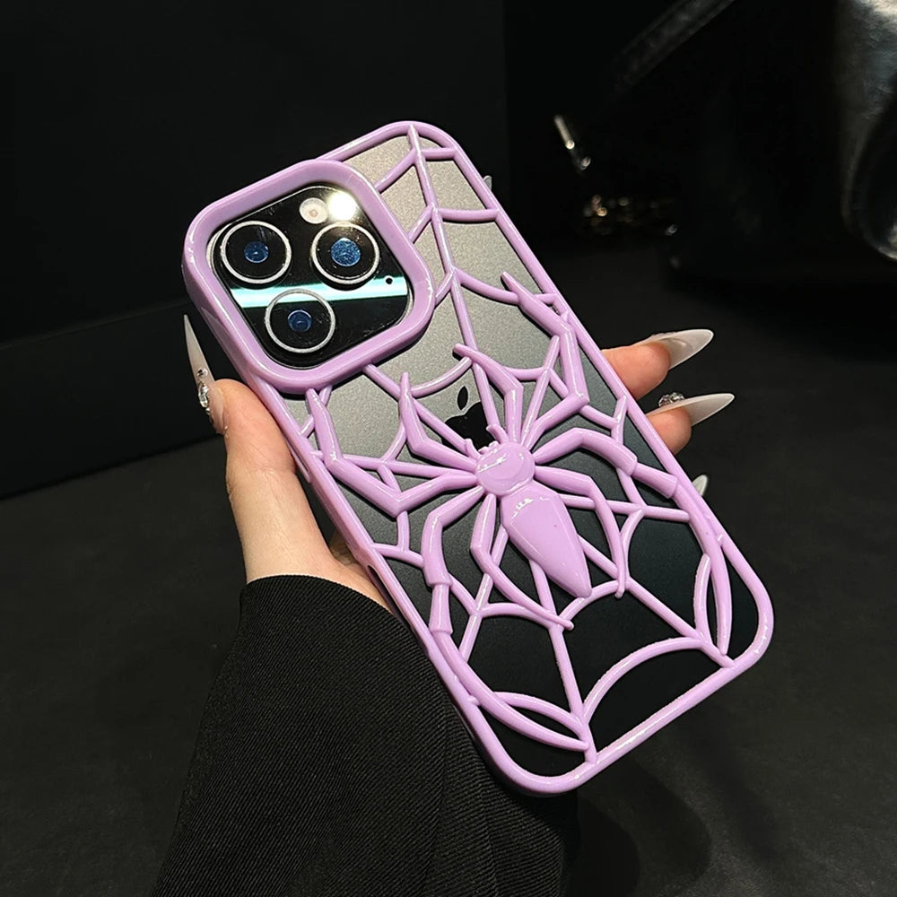 蜘蛛 スパイダーデザイン 立体フレーム iPhoneケース｜クモモチーフ デザインケース #240117