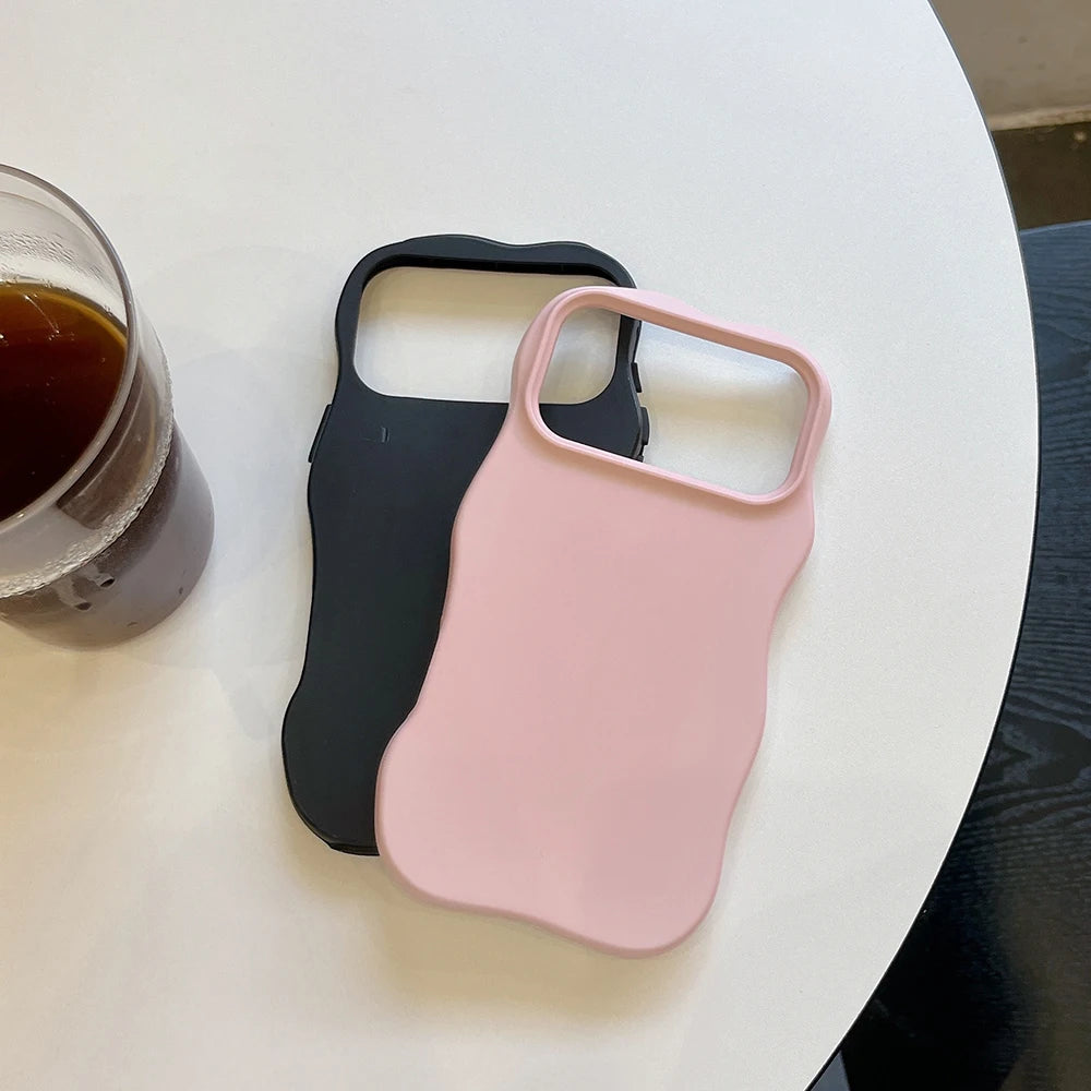 シンプル  無地 ウェーブフレーム iPhoneケース ソフトケース #260317