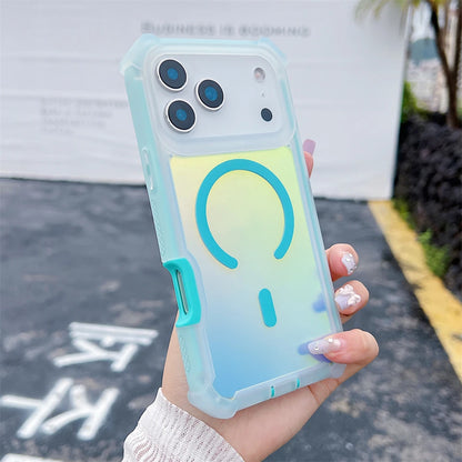 【ワイヤレス充電対応シリーズ】グラデーションカラー 反射 クリア おしゃれスマホケース｜iPhone対応 #251101