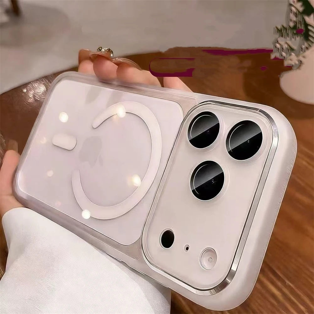 Magnet内蔵 クリア×ニュアンスカラー バンパー iPhoneケース｜シンプル・上品デザイン #231124