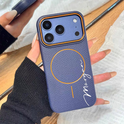 【カスタムシリーズ】Magnet内蔵 名入れ 高級レザー調 スマホケース｜iPhone対応 #240715