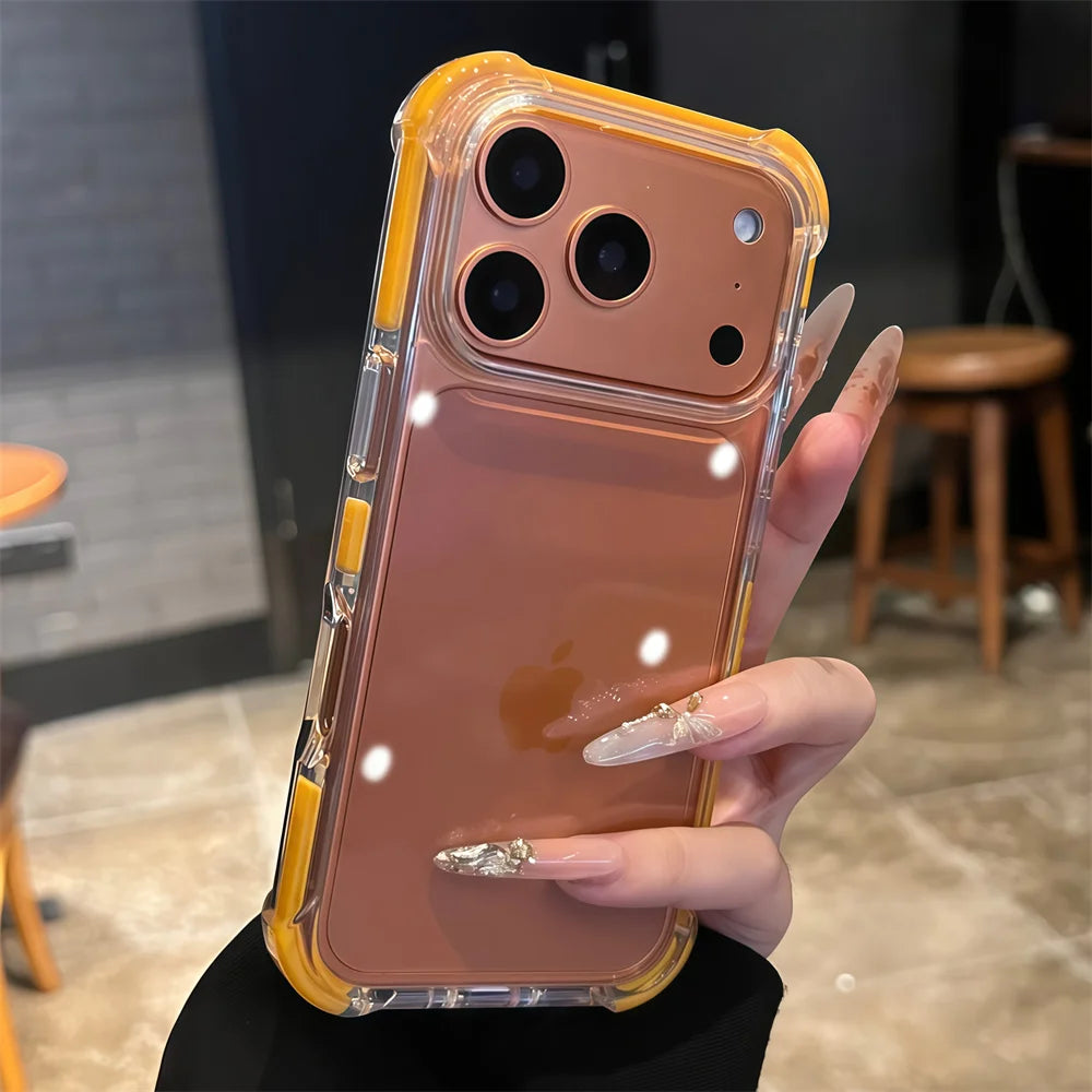 【耐衝撃 クリア】滑り止めフレーム バンパー 透明 アクリル アーマー スマホケース｜iPhone対応 #250425