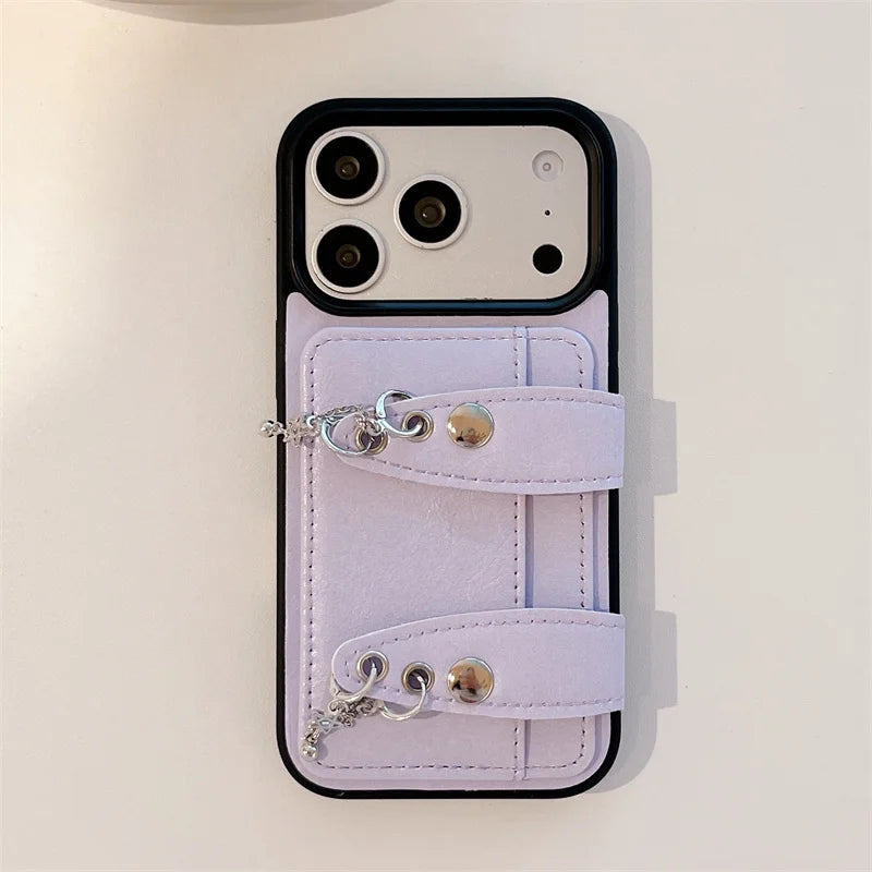 ベルト・キーチャームデザイン iPhoneケース 全4色 トレンド・ガーリー・フェミニン  #261147