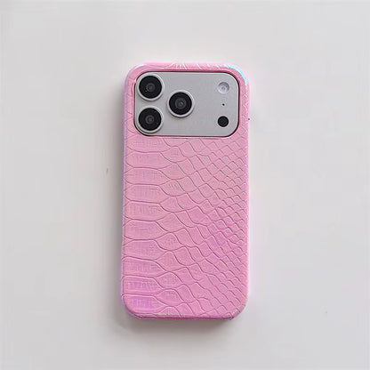 オーロラクロコダイル柄 レザー風 iPhoneケース｜ゴージャス・輝き・トレンド風  #261037