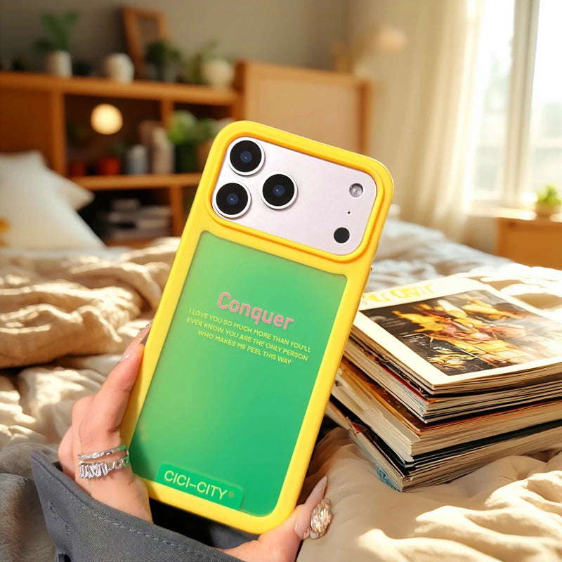 【ネオン メタリック カラー】ラバーフレーム スマホケース｜iPhone対応 #250128