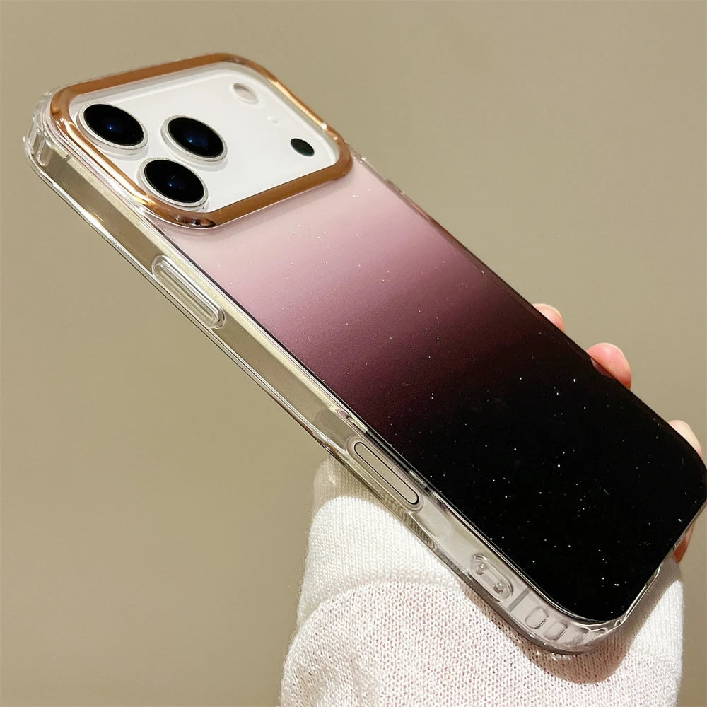 【グラデーションシリーズ】ラメ入りクリアフレーム スマホケース｜iPhone対応 #251127