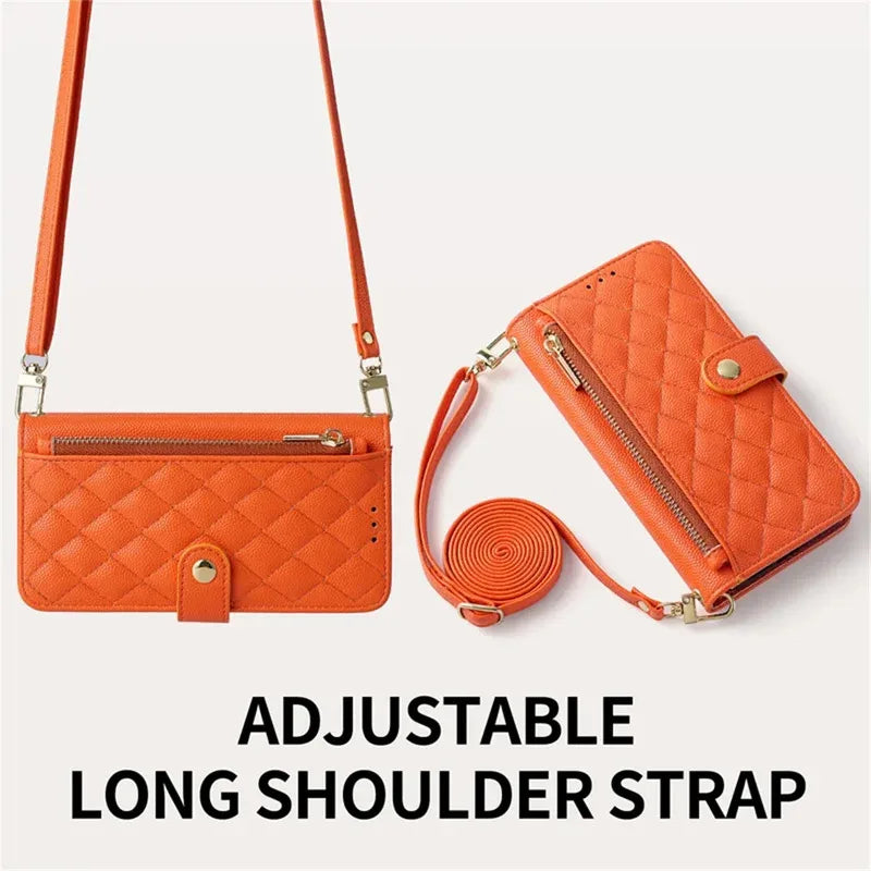 【ブックスタイル】キルティング レザー調 財布一体型  手帳タイプ ストラップ付き iPhoneケース #240206