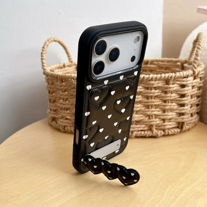 【ハートベルト】キルティング クリップスタンド付き スマホケース｜iPhone対応 #260204