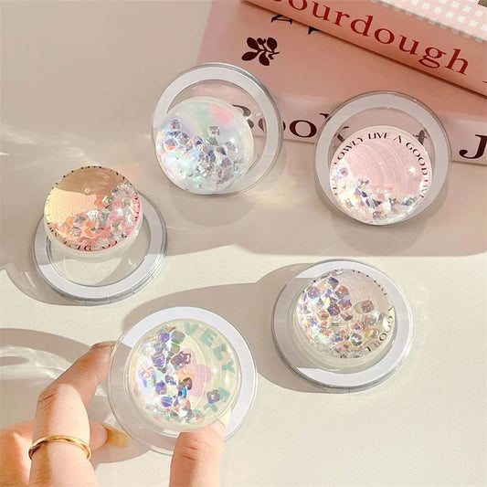 【スマホグリップ】グリッター ラメ クリアドーム ポップソケット｜Magnet対応 #241029