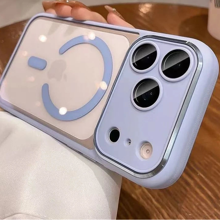 Magnet内蔵 クリア×ニュアンスカラー バンパー iPhoneケース｜シンプル・上品デザイン #231124