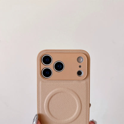 【Magnet内蔵】シンプル レザーケース｜iPhone対応 #250222