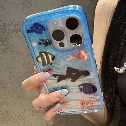 【アクアリウム】お魚デザイン スマホケース｜iPhone対応 #250620