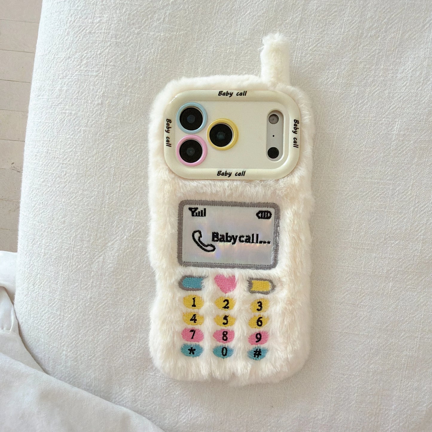 もこもこ ぬいぐるみ風 電話デザイン 韓国 かわいい｜iPhoneケース#260503