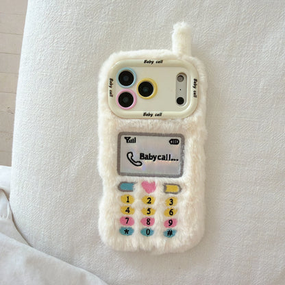 もこもこ ぬいぐるみ風 電話デザイン 韓国 かわいい｜iPhoneケース#260503