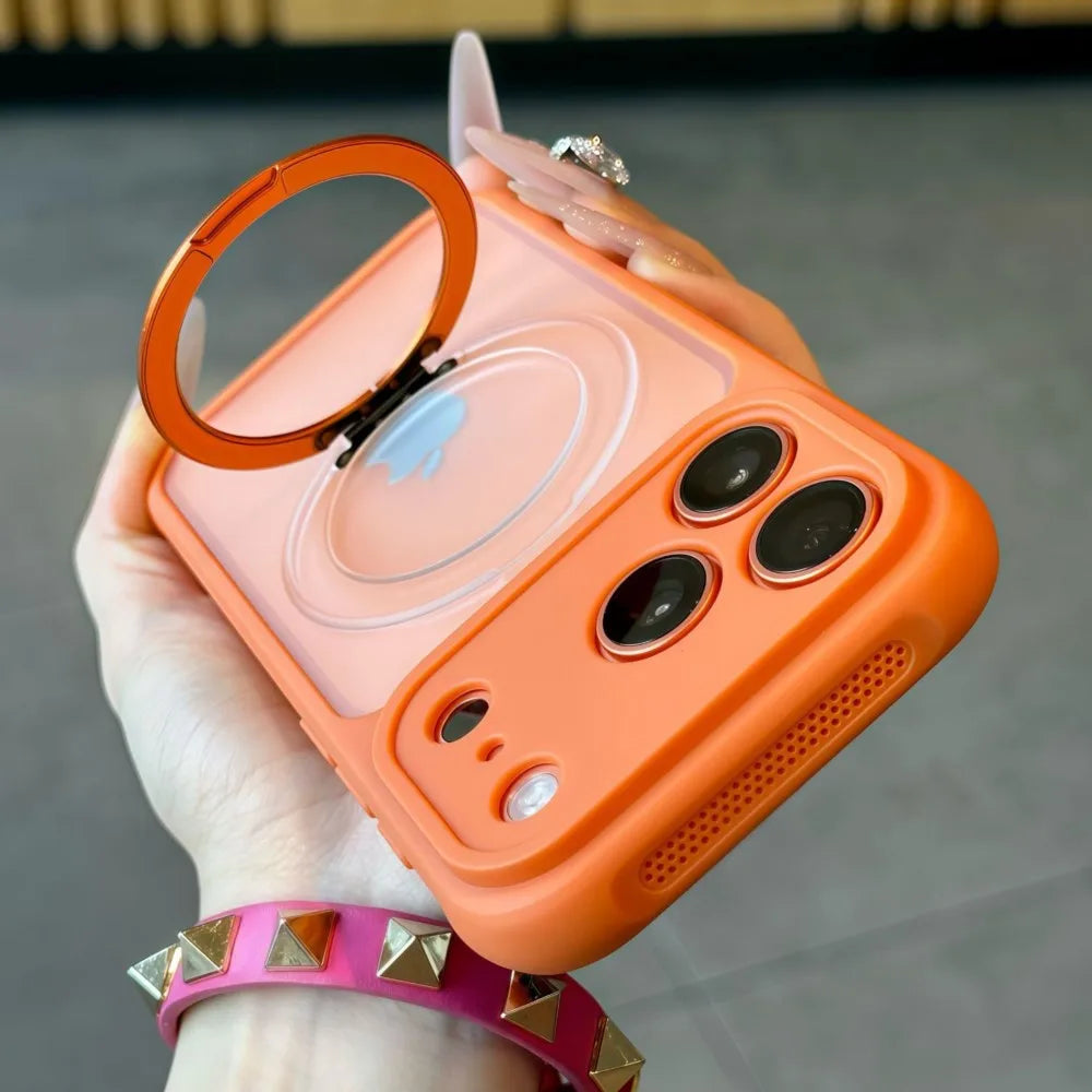 マットカラー iPhoneケース｜ビビッド配色・リング一体型・耐衝撃デザイン #240412