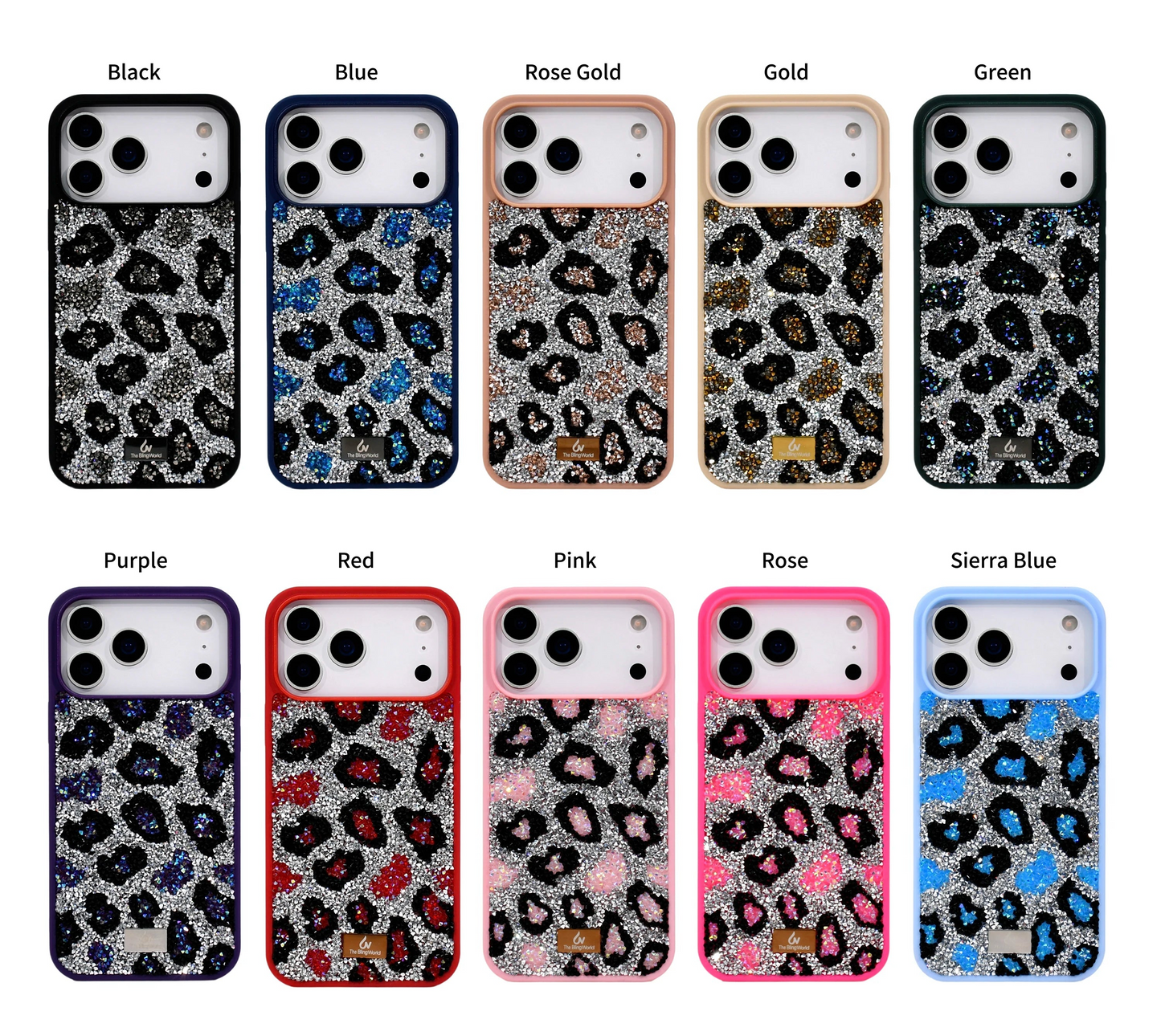 【キラキラビジューシリーズ】フルラインストーン ヒョウ柄 レオパード グリッター デコ スマホケース｜iPhone対応 #260113