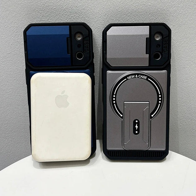 カメラカバー付き スタンド Magnet対応 iPhoneケース｜スライドレンズ保護 耐衝撃デザイン #240112