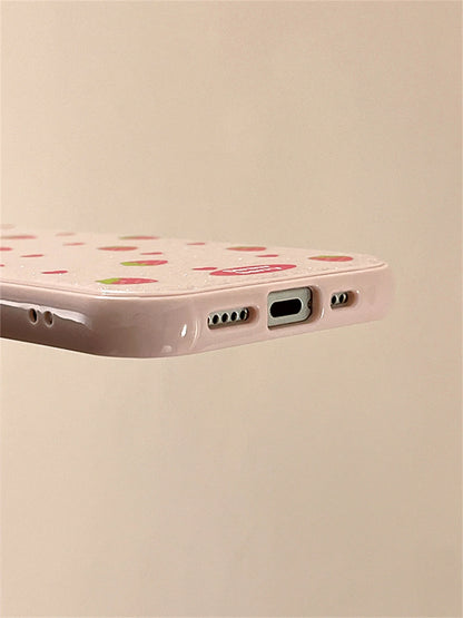 【フルーツシリーズ】キラキラいちご グリッタースマホケース｜iPhone対応 #250828