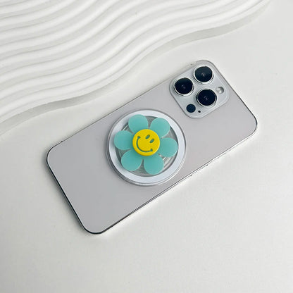 【スマホグリップ】スマイル ニコちゃん デイジーフラワー | Magnet対応 #241105