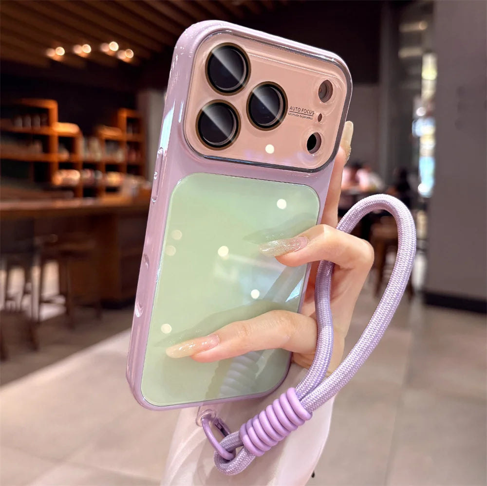 コントラストカラー ストラップ付き 光沢 iPhoneケース（耐衝撃 / カメラ保護）#261077