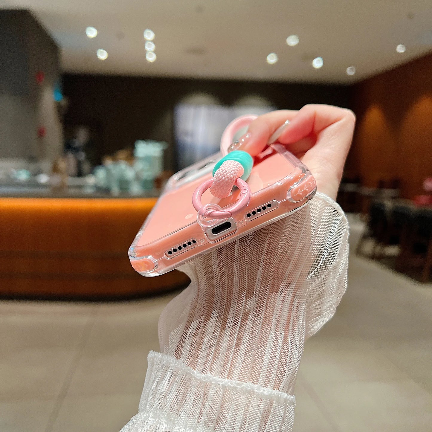 【ネオンシリーズ】カラフルクリアデザイン ストラップ付き スマホケース｜iPhone対応 #251120