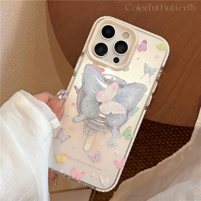 【幻想的バタフライ×3Dグリップ】儚く可憐な蝶デザインスマホケース｜iPhone対応 #250509