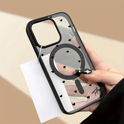 ハートドット クリア iPhoneケース｜クリアケース・Magnet内蔵 #240221