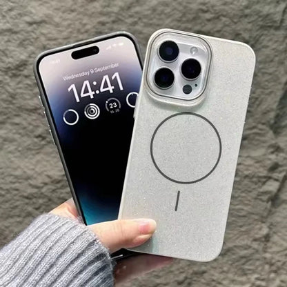 【Magnet内蔵】キラキラ ラメ入り グリッター 光沢 シンプル 高級感 スリム 耐衝撃 スマホケース カバー｜iPhone対応 #250409