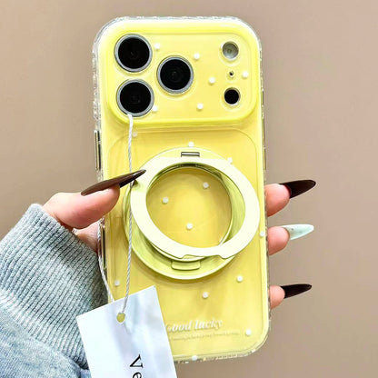 パステルグラデ 水玉 ドット 折りたたみリング付き｜ iPhoneケース #231231