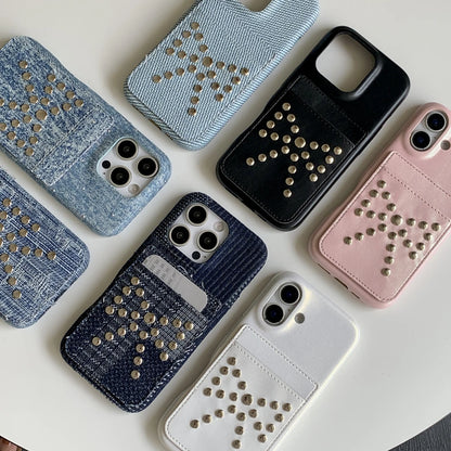 【ビジュースタッズリボン】ポケット付きクールデザインケース｜iPhone対応 #250717