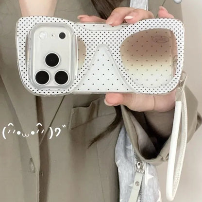 ビッグサングラス フレーム風 ストラップ付き iPhoneケース｜個性派・トレンド #231104