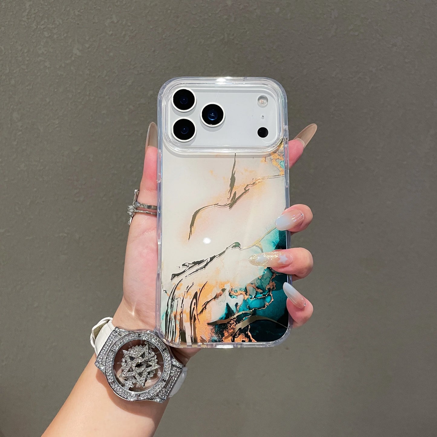 【大理石風】 マーブル柄 水彩デザイン iPhoneケース｜透明感 TPU ソフト 耐衝撃 スマホカバー 高級感 アート風 スタイリッシュ｜iPhone対応 #251229