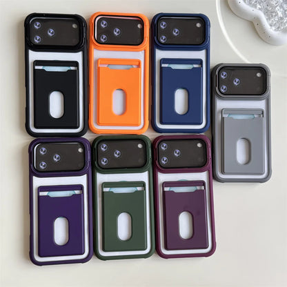 カード収納付き カメラ保護スタンド iPhoneケース｜耐衝撃フレーム #240328