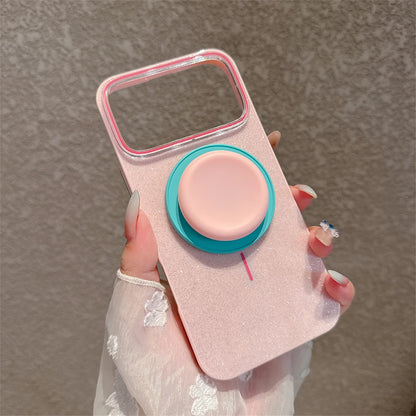 【カラーポップグリップ】キラキラ グリッター ラメ スタンド付き パステルカラー スマホケース｜iPhone対応 #250311