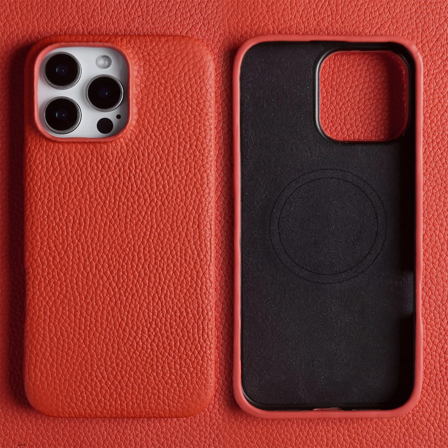 【Magnet内蔵】リアルレザー シンプル ハイグレード スマホケース｜iPhone対応 #241017