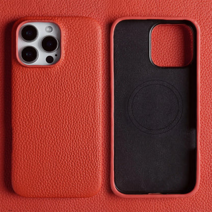 【Magnet内蔵】リアルレザー シンプル ハイグレード スマホケース｜iPhone対応 #241017