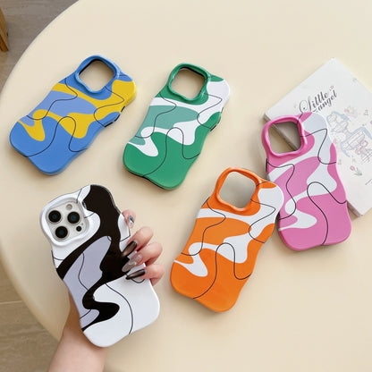 【モノトーンシリーズ】個性派アートライン モダンモノクロデザイン スマホケース｜iPhone対応 #251018