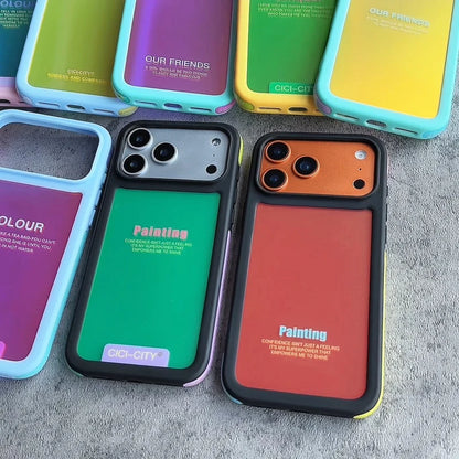 【ネオン メタリック カラー】ラバーフレーム スマホケース｜iPhone対応 #250128