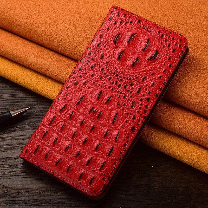 クロコダイル風  高級感 型押し レザーフリップ 手帳型 iPhoneケース #240306