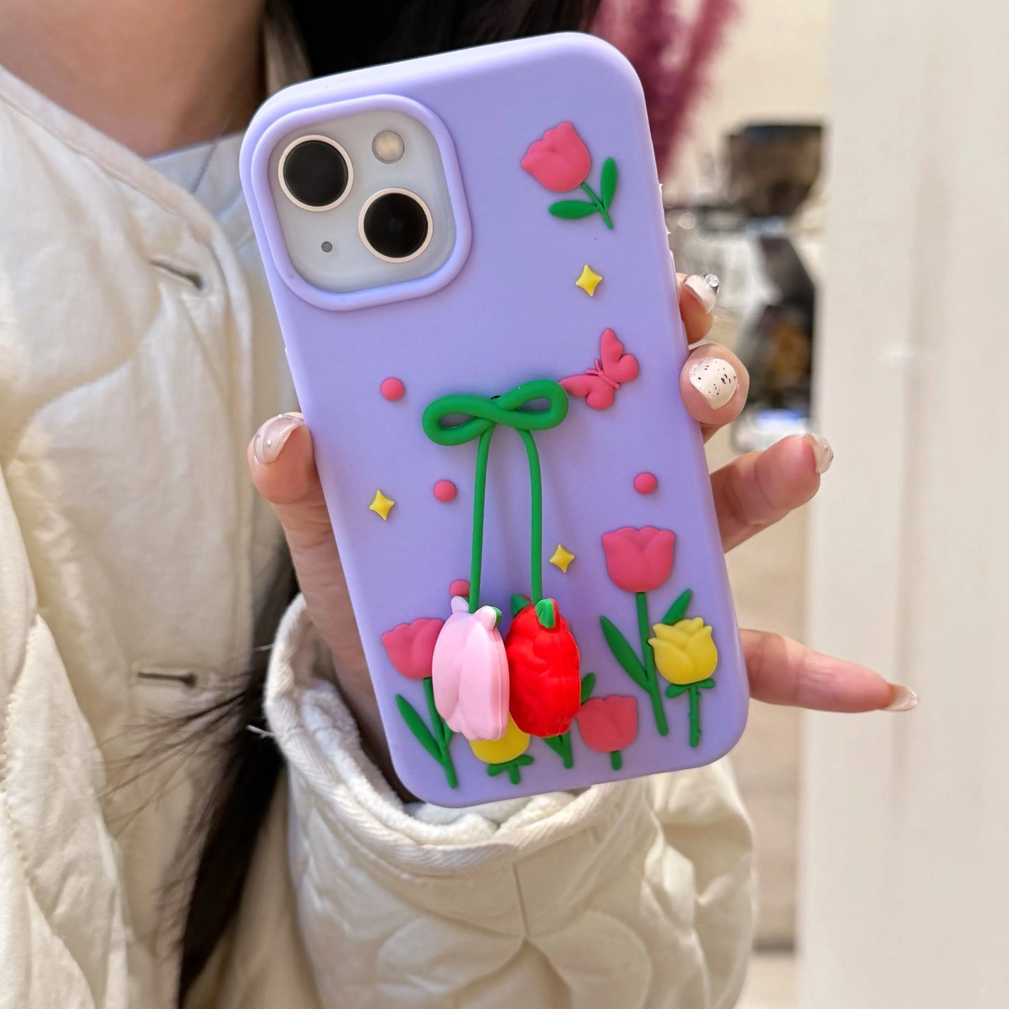 立体フラワー チューリップ 花 韓国 かわいい｜iPhoneケース #260507