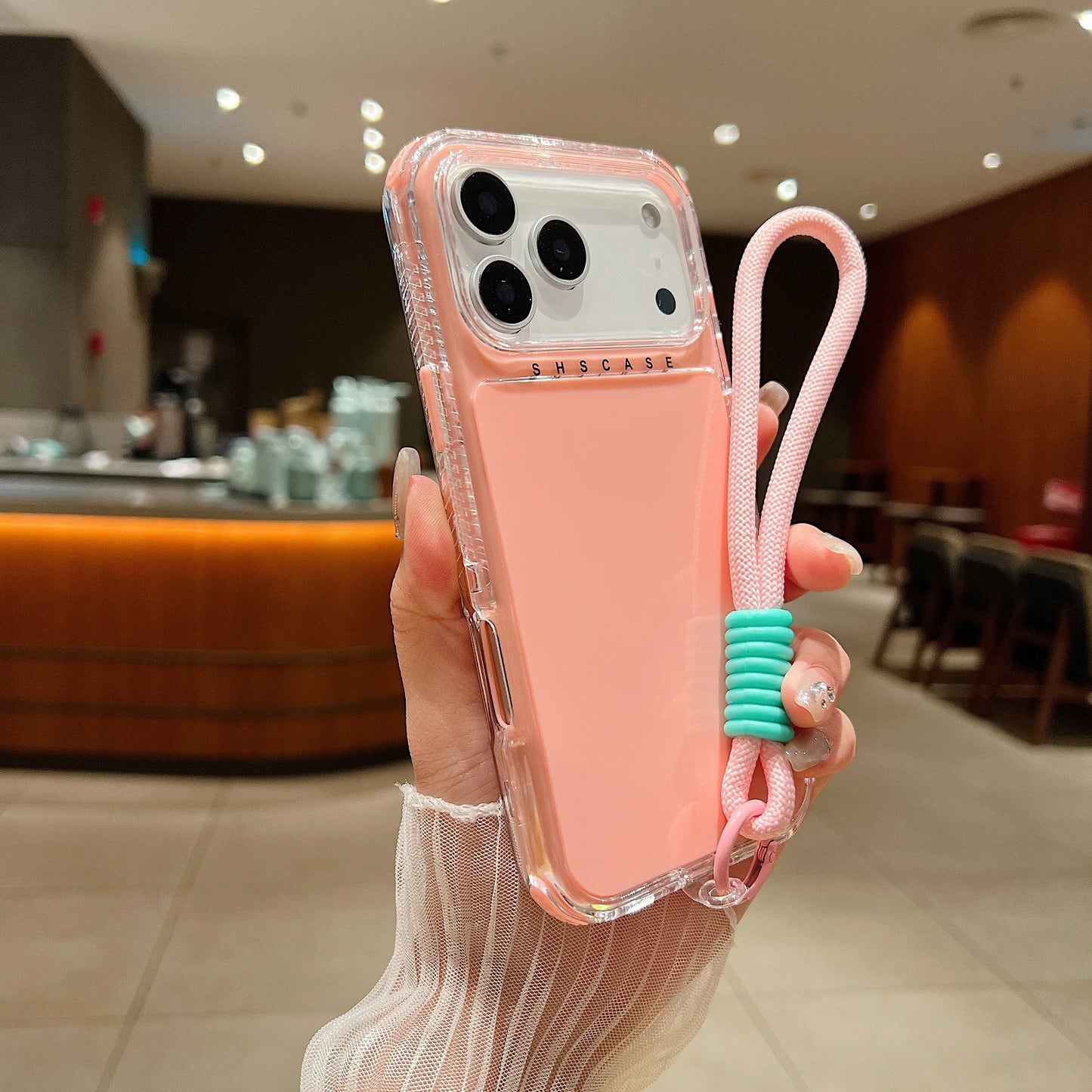 【ネオンシリーズ】カラフルクリアデザイン ストラップ付き スマホケース｜iPhone対応 #251120