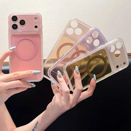 ツートン カラークリア Magnet内蔵 iPhoneケース｜淡色ニュアンス・透明感 #261258