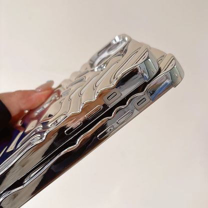 【スターモチーフ】立体デザイン × シルバーカラー スマホケース｜iPhone対応 #250602