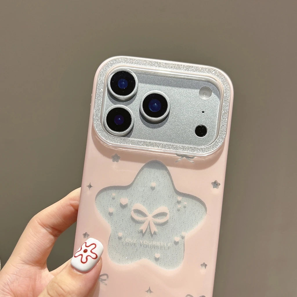 【STAR BOW】星型リボン パステルガーリースマホケース｜iPhone対応 #240930