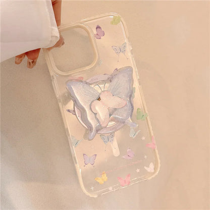 【幻想的バタフライ×3Dグリップ】儚く可憐な蝶デザインスマホケース｜iPhone対応 #250509