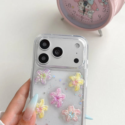 カラフル ハイビスカス フラワー クリア iPhoneケース｜ガーリー・花柄・レトロ #261050