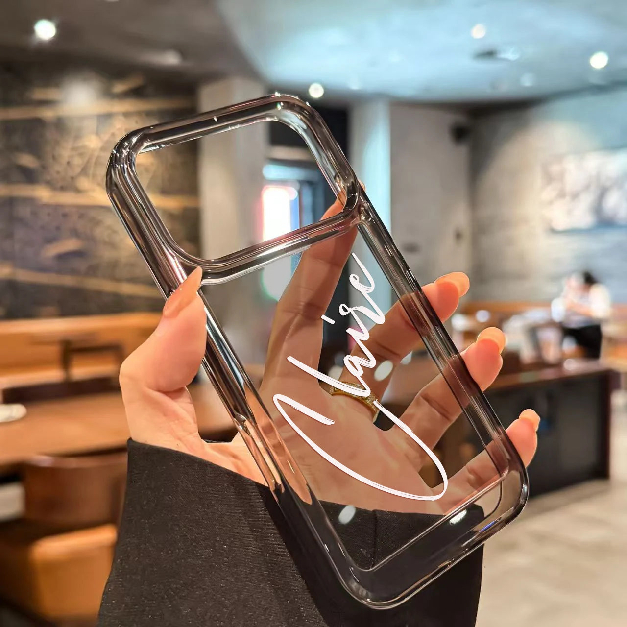 【カスタムNAMEシリーズ】筆記体 アルファベットネーム クリア スマホケース｜iPhone対応 #241009