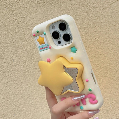 立体スター 星デザイン ミラー付き 韓国 かわいい｜iPhoneケース  #260511